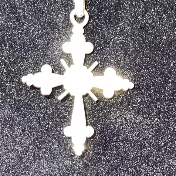 Sterling Silver Stamped 925 and Red Gothic Cross Pendant Necklace $65 - Picture 3 of 5